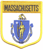 Massachusetts Flag Shield Patch<br>Pack of 3