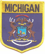 Michigan Flag Shield Patch<br>Pack of 3