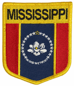 Mississippi Flag Shield Patch<br>Pack of 3