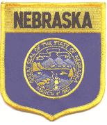 Nebraska Flag Shield Patch<br>Pack of 3