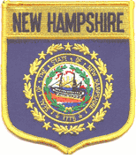 New Hampshire Flag Shield Patch<br>Pack of 3