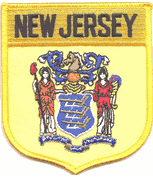 New Jersey Flag Shield Patch<br>Pack of 3