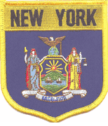 New York Flag Shield Patch<br>Pack of 3