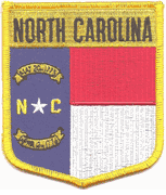 North Carolina Flag Shield Patch<br>Pack of 3