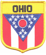 Ohio Flag Shield Patch<br>Pack of 3