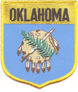 Oklahoma Flag Shield Patch<br>Pack of 3