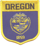 Oregon Flag Shield Patch<br>Pack of 3
