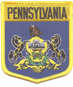 Pennsylvania Flag Shield Patch<br>Pack of 3