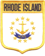 Rhode Island Flag Shield Patch<br>Pack of 3