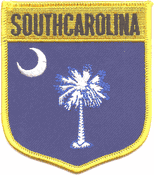 South Carolina Flag Shield Patch<br>Pack of 3