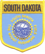 South Dakota Flag Shield Patch<br>Pack of 3