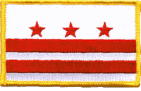 District of Columbia Flag Patch<br>Pack of 3