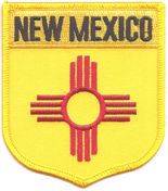 New Mexico Flag Shield Patch<br>Pack of 3