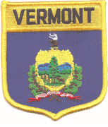 Vermont Flag Shield Patch<br>Pack of 3