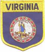 Virginia Flag Shield Patch<br>Pack of 3