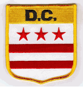 Washington DC Flag Shield Patch<br>Pack of 3