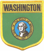 Washington Flag Shield Patch<br>Pack of 3