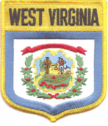West Virginia Flag Shield Patches<br>Pack of 3