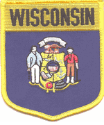 Wisconsin Flag Shield Patch<br>Pack of 3