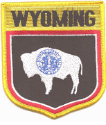 Wyoming Flag Shield Patch<br>Pack of 3