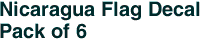 Nicaragua Flag Decal<br>Pack of 6