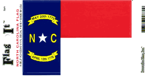 North Carolina Flag Decal<br>Pack of 6