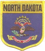 North Dakota Flag Shield Patch<br>Pack of 3