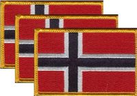 Norway Flag Patch<br>Pack of 3