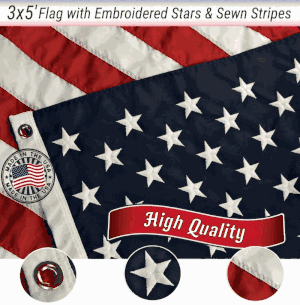  3x5 Foot Nylon American Flag<br>Made in USA