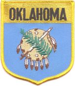 Oklahoma Flag Shield Patch<br>Pack of 3