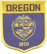 Oregon Flag Shield Patch<br>Pack of 3
