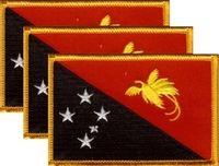 Papua New Guinea Flag Patch<br>Pack of 3