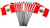 Peru Miniature Flags - 12 Pack