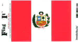 Peru Flag Decal<br>Pack of 6