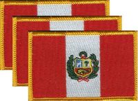Peru Flag Patch<br>Pack of 3