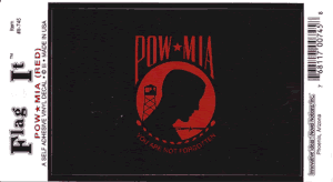 POW/MIA (Red) Flag Decal<br>Pack of 6