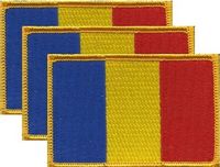 Romania Flag Patch<br>Pack of 3