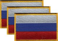 Russia Flag Patch<br>Pack of 3