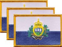 San Marino Flag Patch<br>Pack of 3