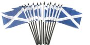 Scotland Cross Miniature Flags - 12 Pack