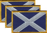 Scotland Cross Flag Patch<br>Pack of 3