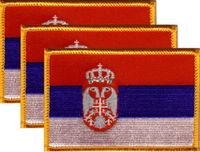 Serbia Flag Patch<br>Pack of 3