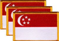 Singapore Flag Patch<br>Pack of 3