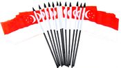 Singapore Miniature Flags - 12 Pack