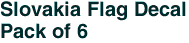 Slovakia Flag Decal<br>Pack of 6