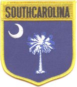 South Carolina Flag Shield Patch<br>Pack of 3