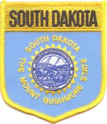 South Dakota Flag Shield Patch<br>Pack of 3