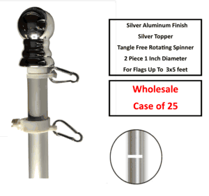 6 Foot Rotating Spinner Flagpoles<br>Wholesale Case of 25