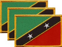 St Kits & Nevis Flag Patch<br>Pack of 3