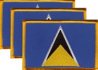 St Lucia Flag Patch<br>Pack of 3